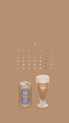 スマホの壁紙をビール色に染めて 9月のビールカレンダー ビール女子